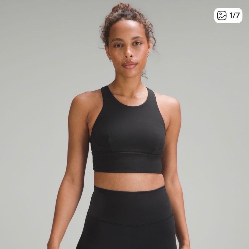lululemon wunder train high neck bra in black